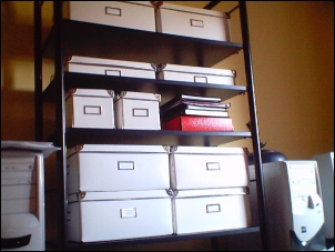 The organised shelving unit.